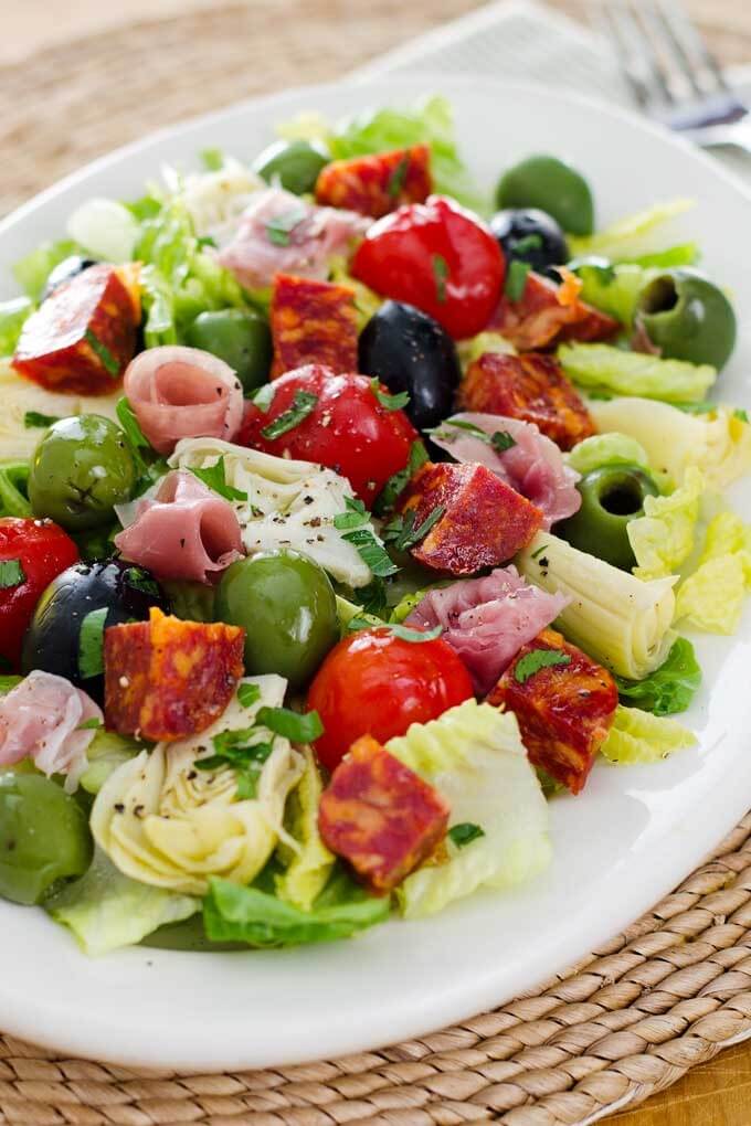 Antipasto Salad with Easy Italian Dressing | Gluten Free Paleo Recipe
