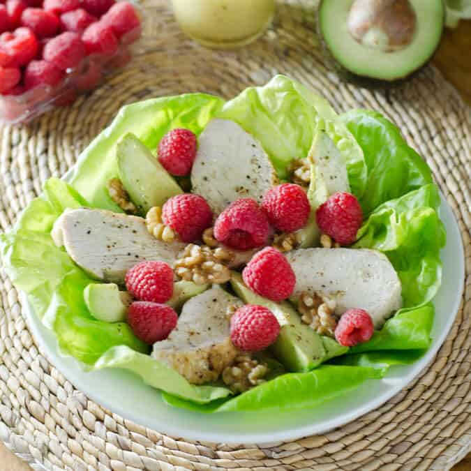 Raspberry Avocado Turkey Salad | cookeatpaleo.com