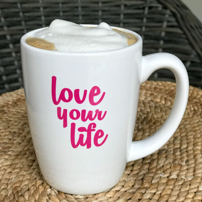 Dairy-free cappuccino in mug
