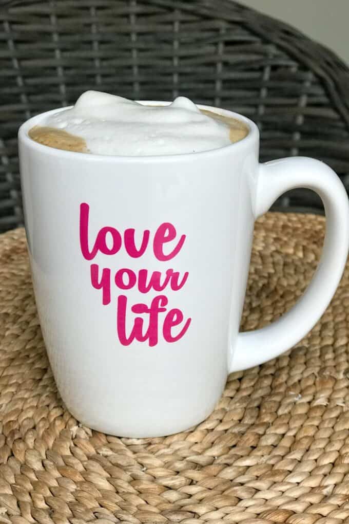 Dairy-free cappuccino in mug