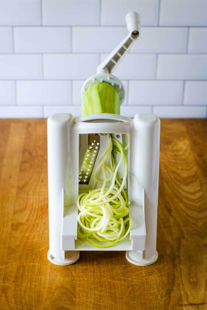 Zoodles made with spiralizer