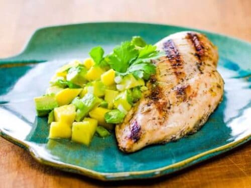 Cilantro Lime Grilled Chicken With Avocado Mango Salsa