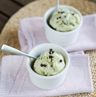 Dairy-free pistachio chocolate chip ice cream