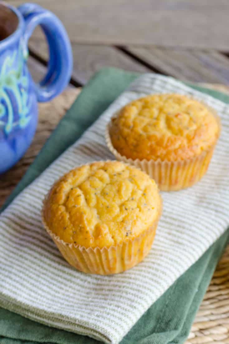 Lemon poppy paleo muffins are quick and easy gluten-free recipe. Just add everything to the food processor — the batter is ready in about five minutes. | cookeatpaleo.com