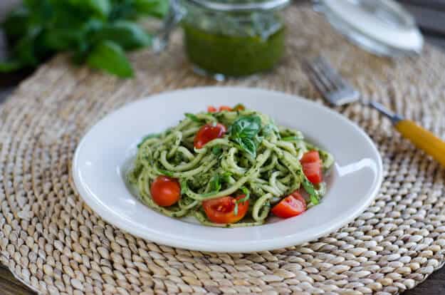 Vegan Italian Sausage Pesto Zoodles — thekathyfeed