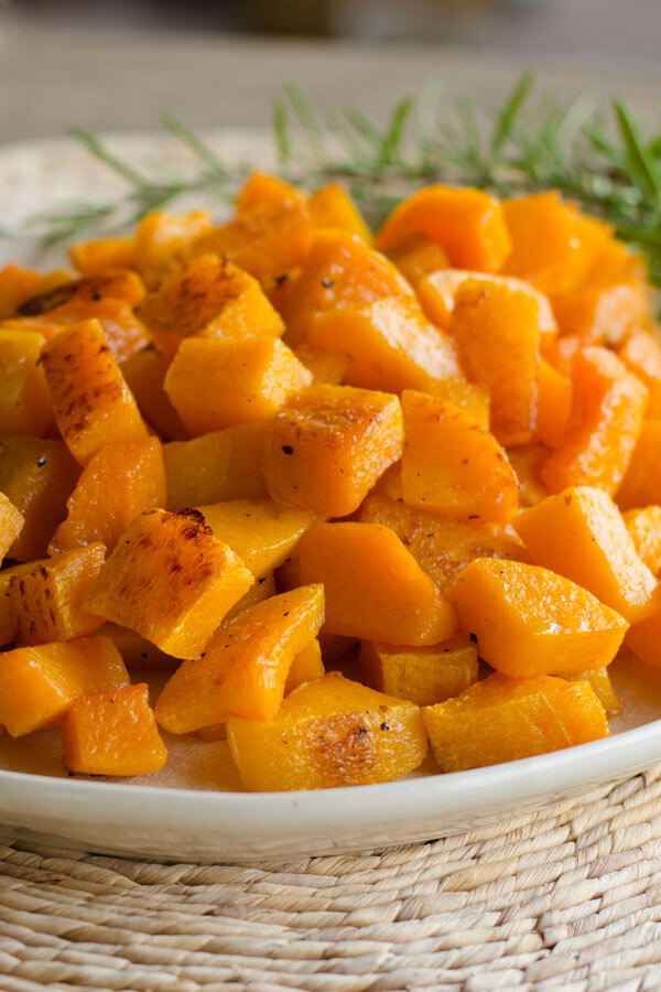 Butternut Squash Roasted with Duck Fat, Garlic and Rosemary