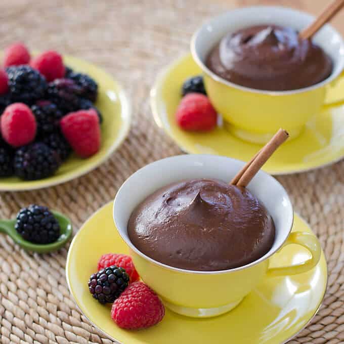 Mexican Chocolate Avocado Mousse made with cacao and coconut milk