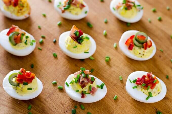 Deviled eggs with bacon