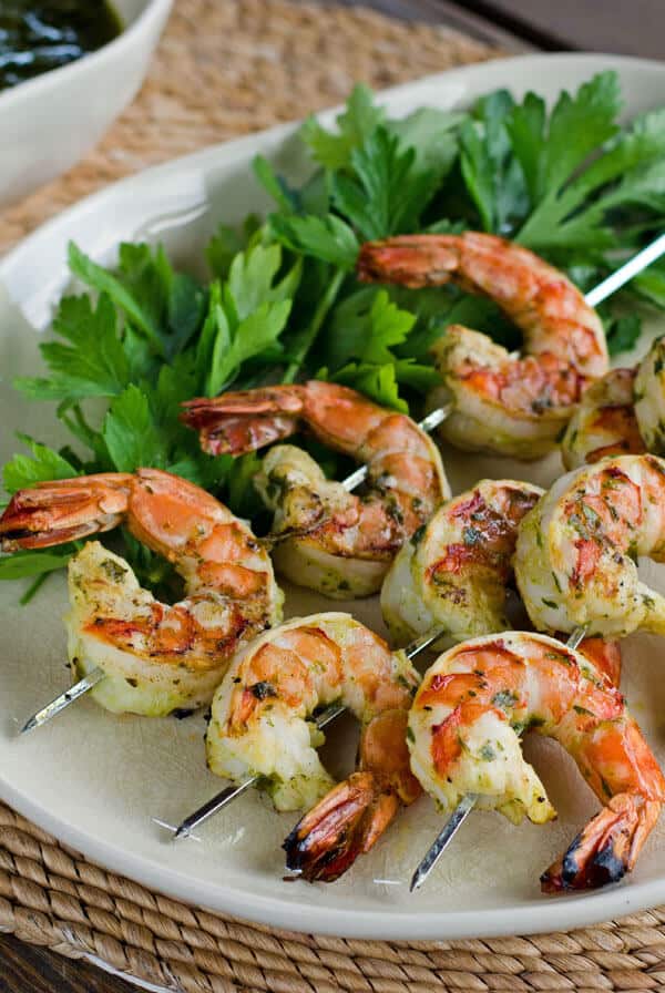 Paleo Chimichurri Grilled Shrimp | cookeatpaleo.com