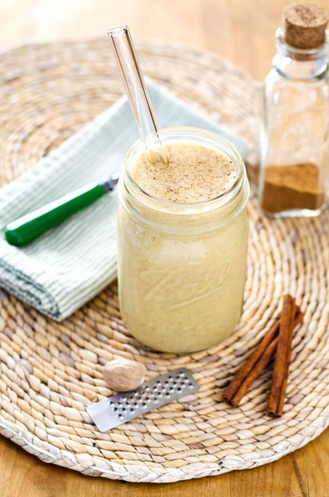 This Paleo Pumpkin Coconut Smoothie recipe is creamy, sweet and delicious without dairy or added sugar. A perfect quick and healthy paleo breakfast smoothie for fall.