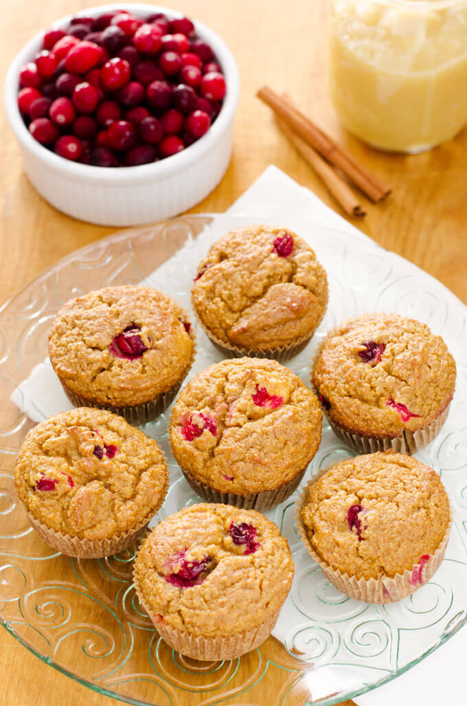 Applesauce muffins with cranberries