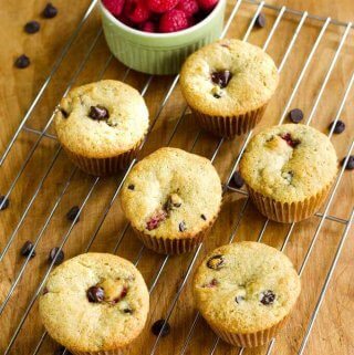 Raspberry chocolate chip muffins