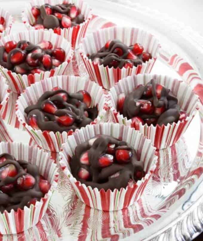 Chocolate Pomegranate Clusters – Flo and Grace | 10 Easy Chocolate Recipes that are Dairy Free | Gluten Free Paleo Recipes