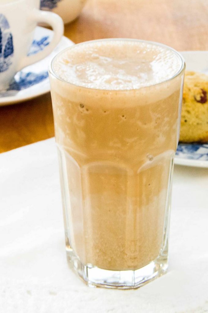 Espresso Protein Shake is creamy and thick like a frozen espresso drink from the coffee shop — but high-protein, dairy-free, soy-free and refined sugar-free.