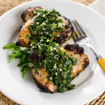 Grilled chicken with chimichurri sauce