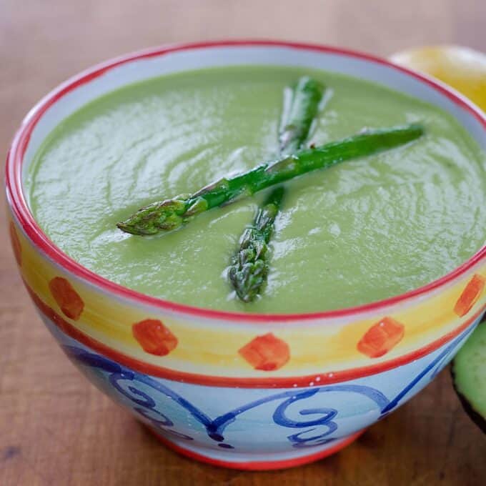 roasted asparagus avocado soup - cook eat paleo