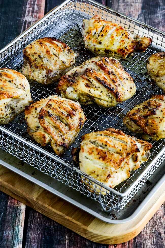 Keto air fryer recipes - Herb Marinated Chicken Thighs from Kaylyn’s Kitchen