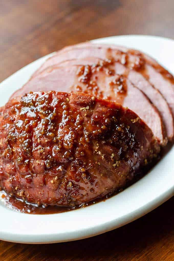 Instant Pot Ham with Honey Mustard Pomegranate Glaze