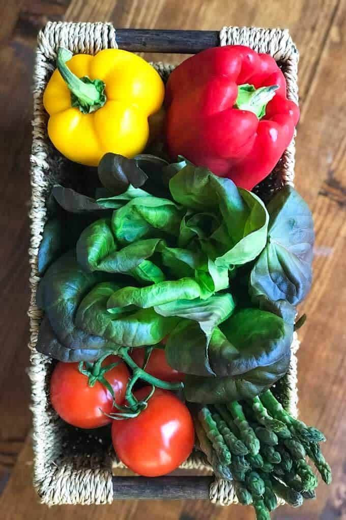 Fresh organic vegetables in basket