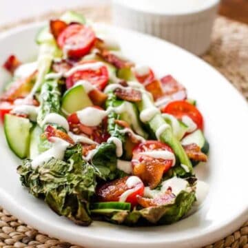 Grilled romaine with bacon and ranch