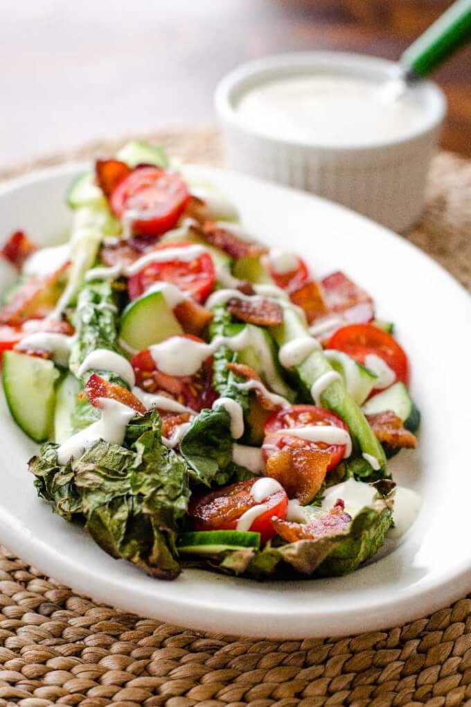 Grilled romaine salad