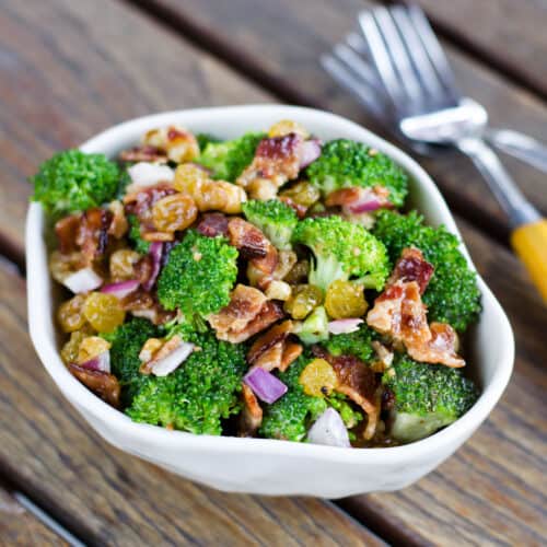 Easy Broccoli Salad with Bacon - Cook Eat Well