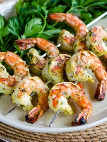 Grilled shrimp with chimichurri
