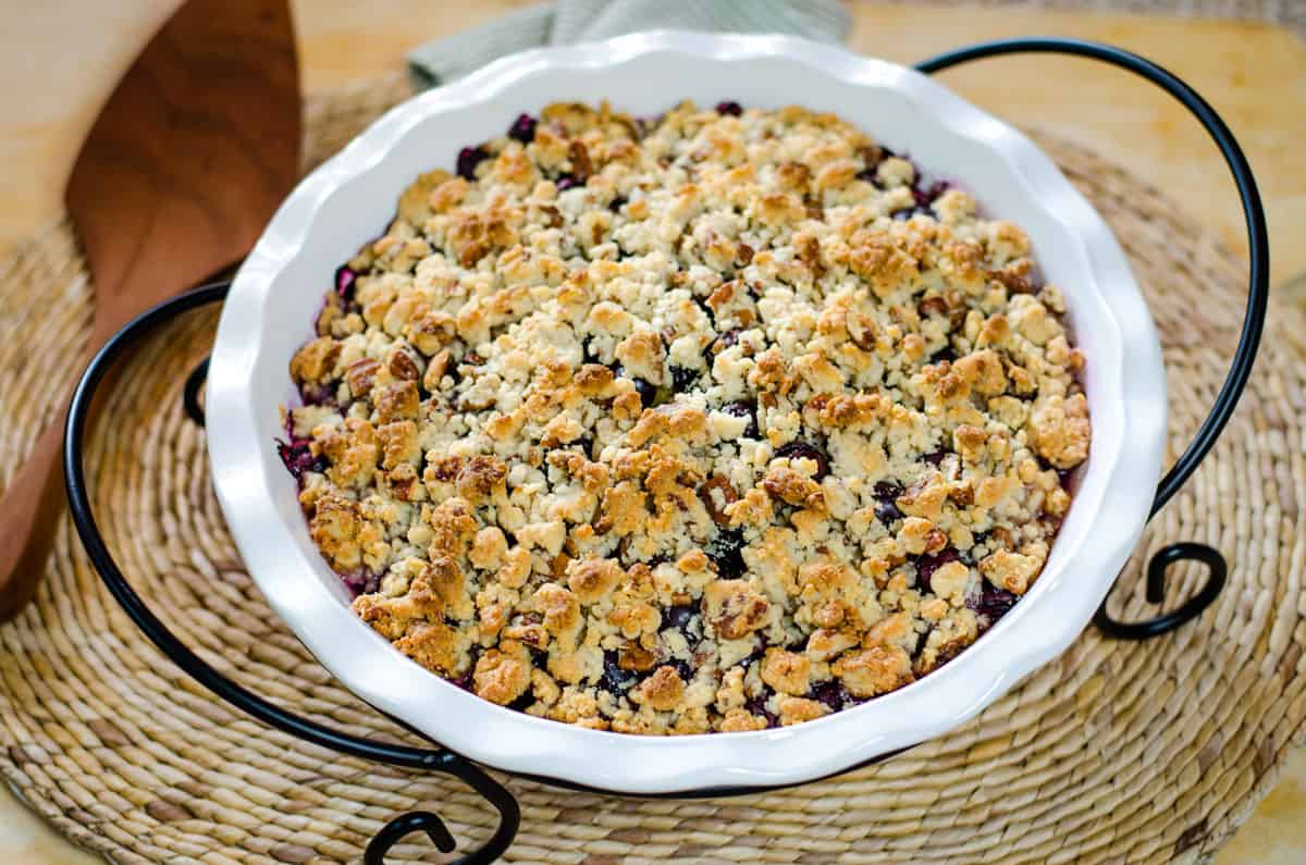 Peach Blueberry Crisp (Gluten Free, Paleo, Vegan) - Cook Eat Well