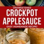 Unsweetened crockpot applesauce - easy homemade recipe!