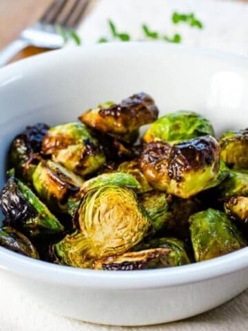 Air fryer Brussels sprouts with balsamic
