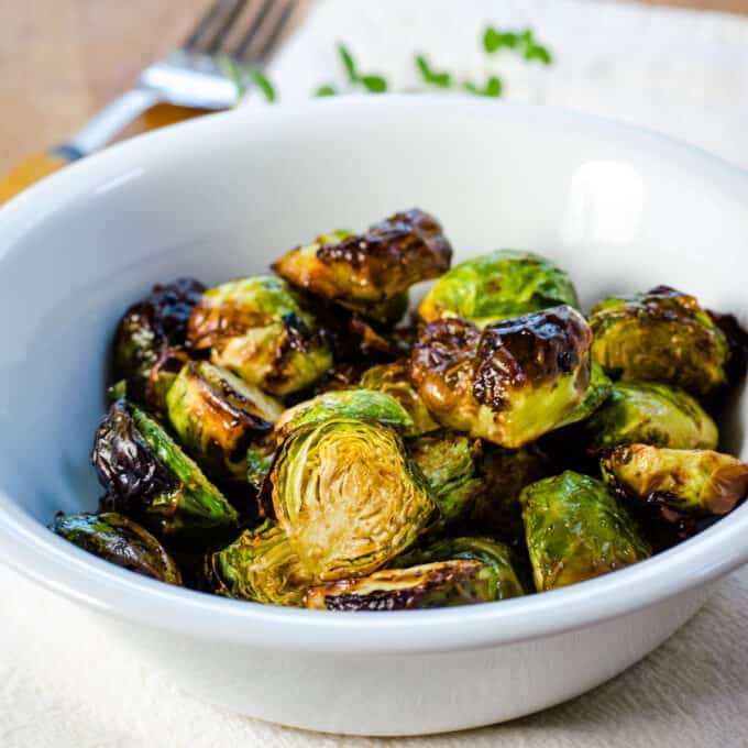 Air Fryer Brussels Sprouts with Balsamic