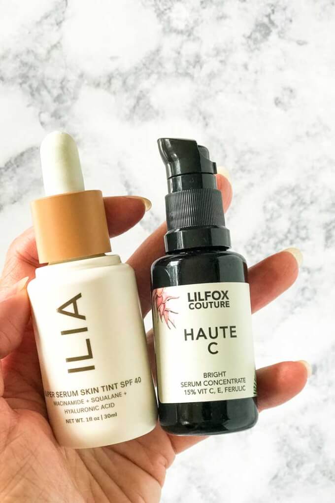 non toxic anti aging skin care favorites - Ilia Super Serum and Lilfox Haute C