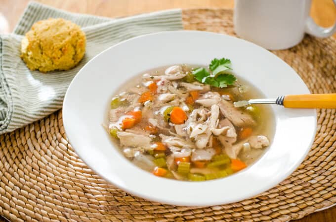 Chicken soup and biscuit