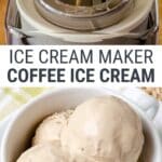 Ice cream maker coffee ice cream - easy no eggs no cook recipe
