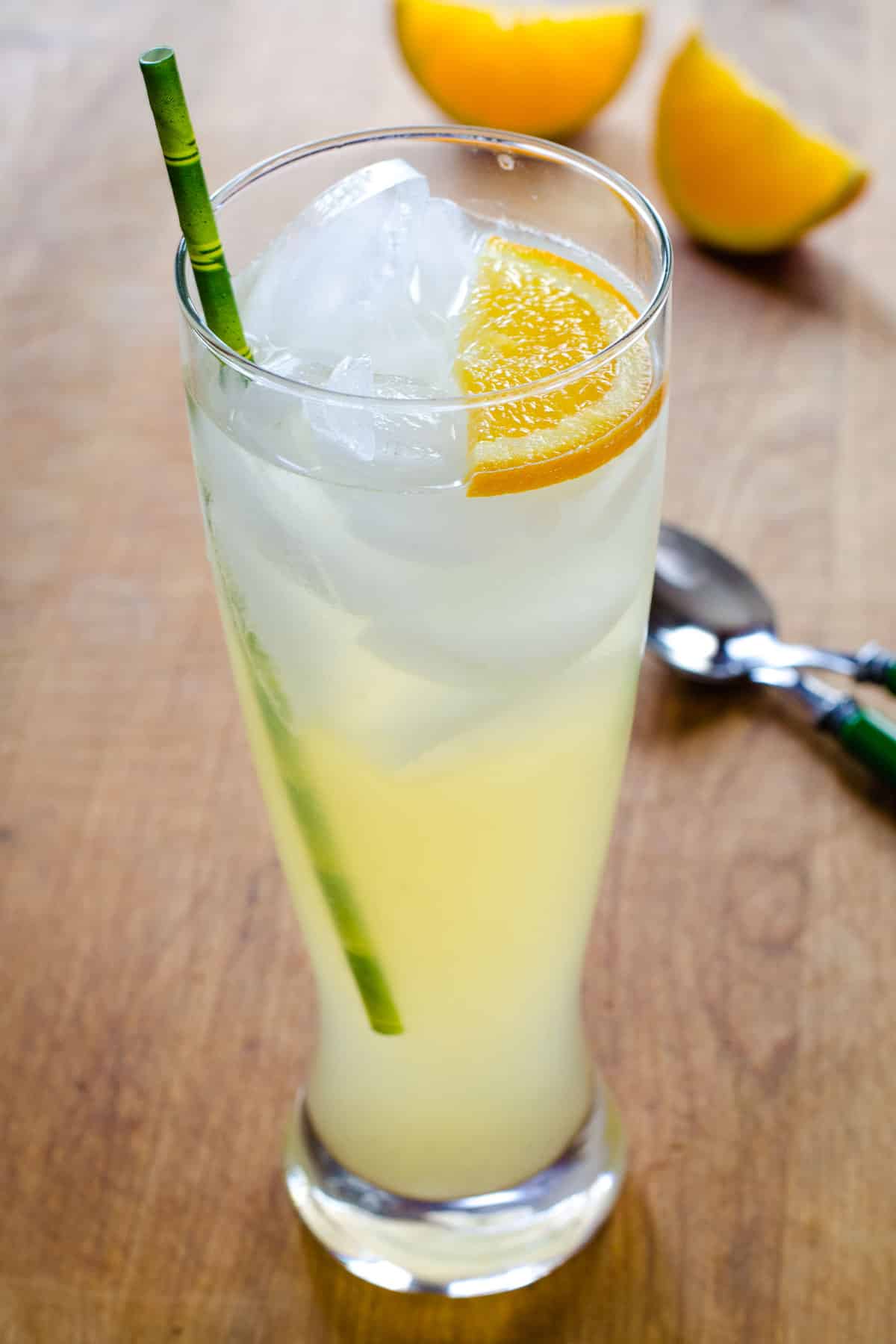 Glass of honey lemonade