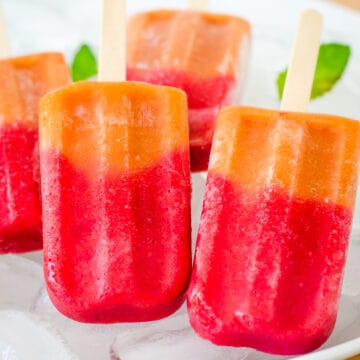 Strawberry peach real fruit popsicles,
