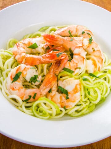 Shrimp zucchini pasta