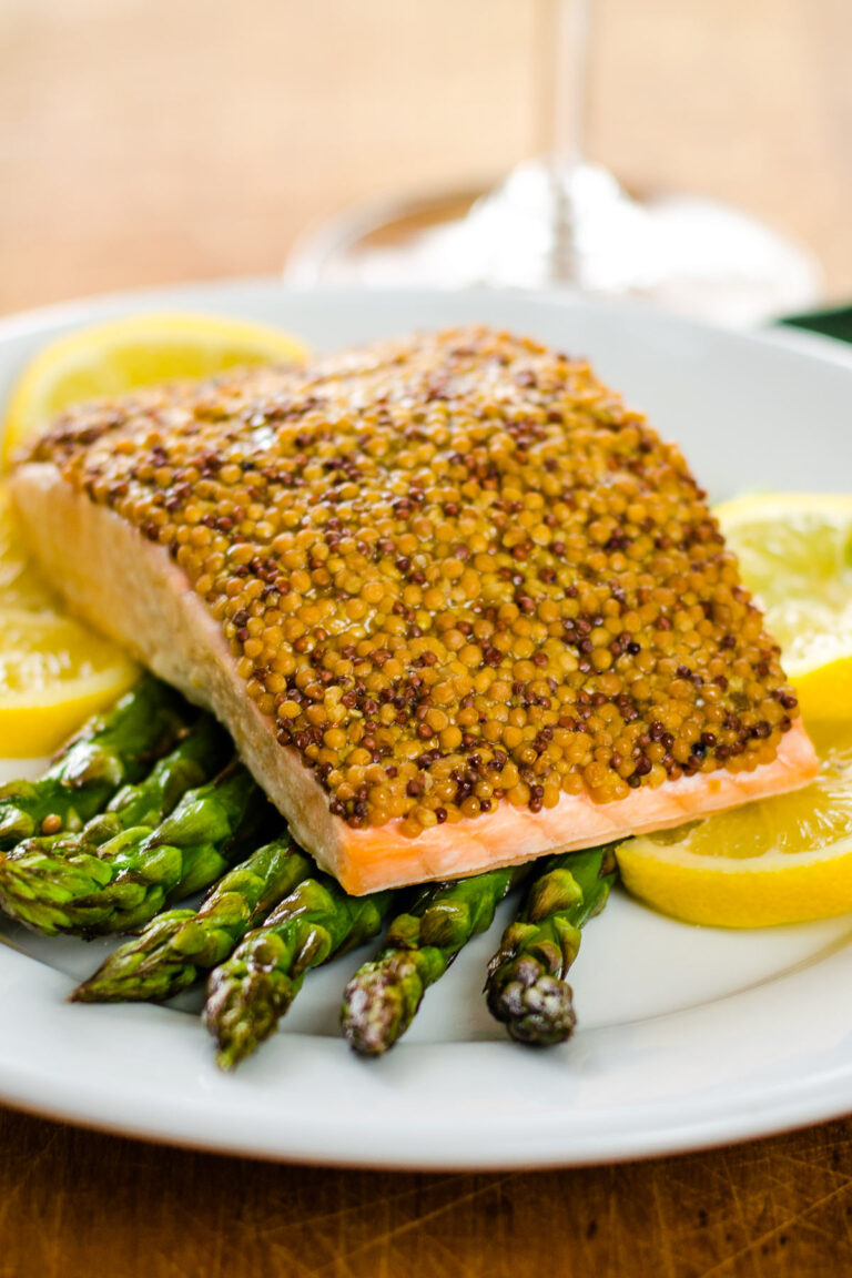 Easy Mustard Baked Salmon and Asparagus - Cook Eat Well