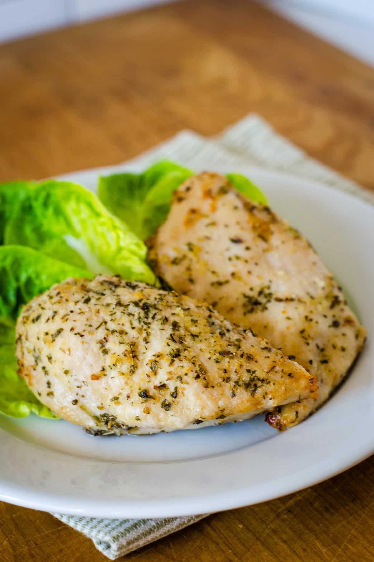 Seasoned cooked chicken breasts