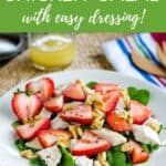 Strawberry chicken salad with easy dressing!