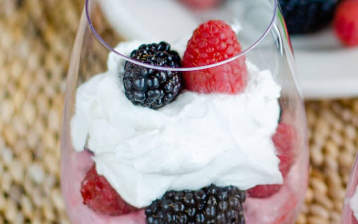 Raspberries and cream parfait