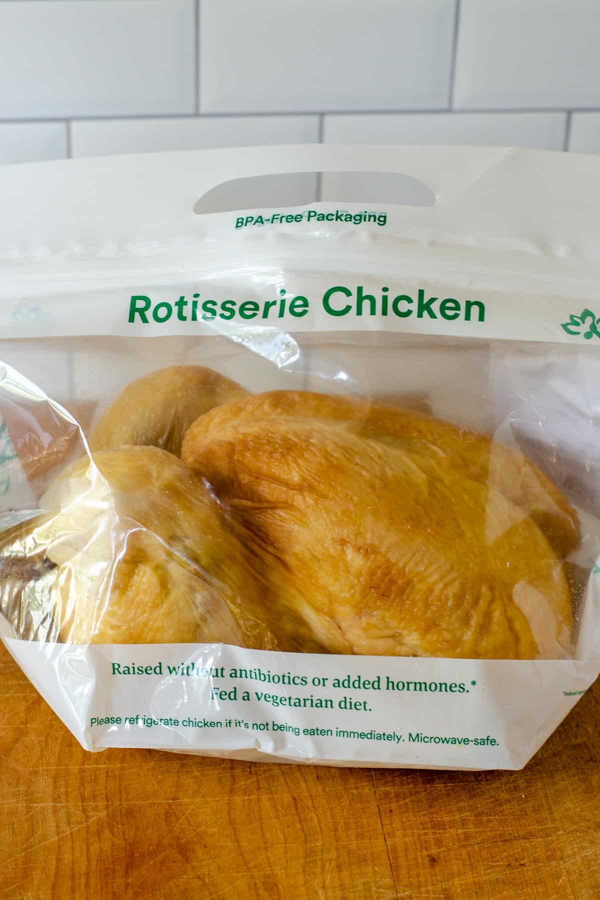 Rotisserie chicken in package