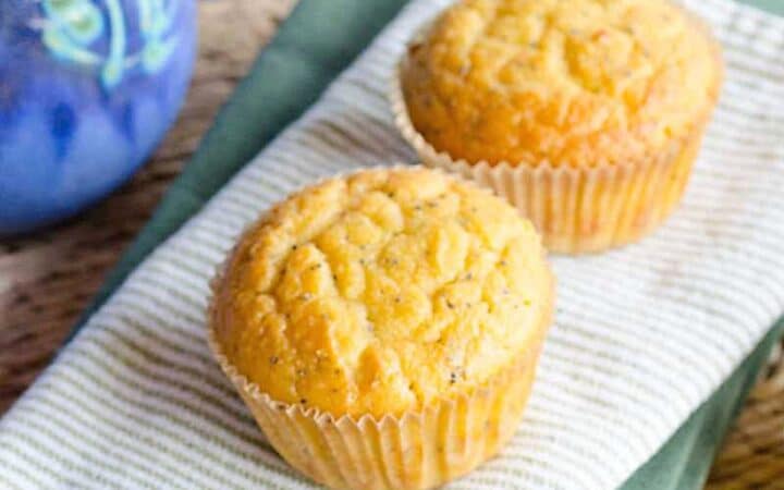 Coconut flour lemon poppy seed muffins