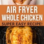 Air fryer whole chicken super easy recipe!