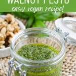 Roasted garlic walnut pesto - easy vegan recipe!