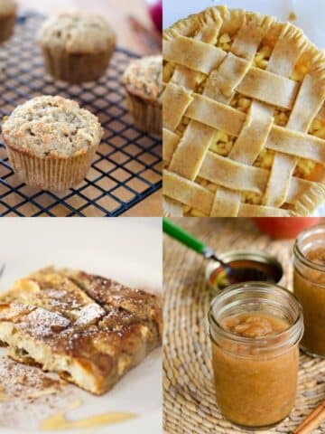 Gluten-free apple recipes - muffins, pie, pancake and applesauce