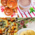 Gingerbread banana muffins, peppermint mocha, frittata and scones.