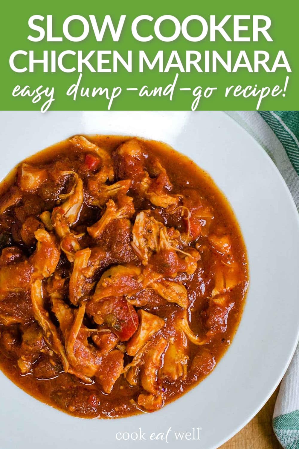 Slow cooker chicken marinara easy dump and go recipe!